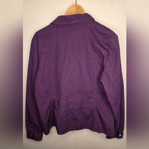 Bellissima Purple Cotton Fitted Jacket With Western Syle Stiching Size 12 - Picture 3 of 9